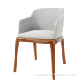 Modern PU Leather ASH Wood Leg Dining Chair